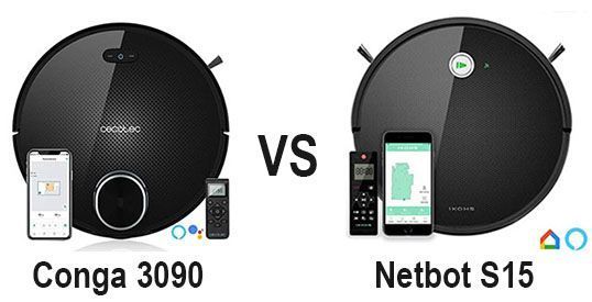 Netbot S15 vs Conga 3090 - Cecotec Ikohs - robots aspiradores