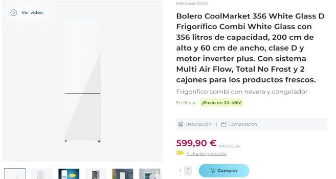 bolero coolmarket 356 white glass d precio oferta opiniones bolero coolmarket 356 white glass d precio oferta opiniones