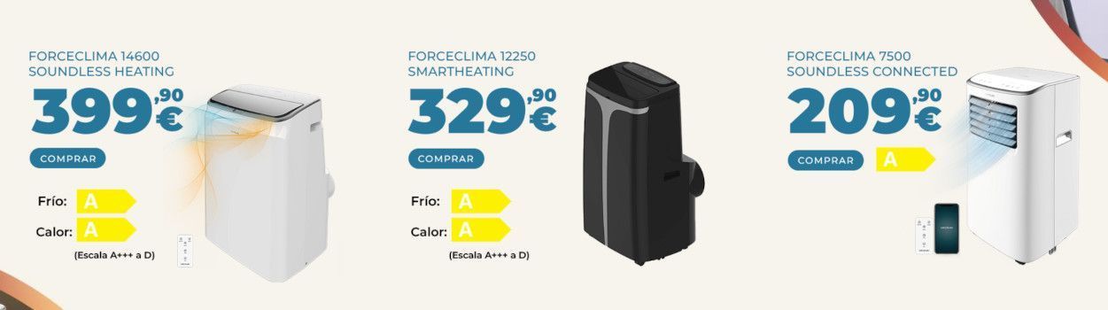 forceclima 14600 vs 12250 vs 7500 soundless smartheating diferencias opiniones comparativa