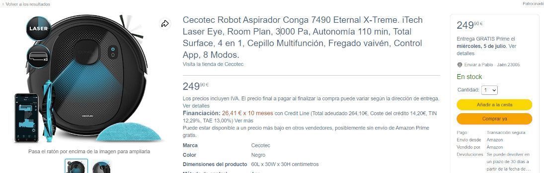 precio oferta amazon conga 7490 eternal x-treme