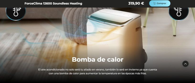 forceclima 12600 soundless heating con bomba de calor