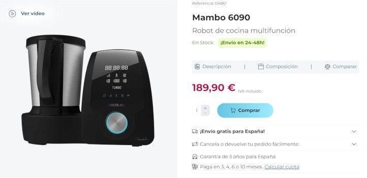 mambo 6090 cecotec robot de cocina barato