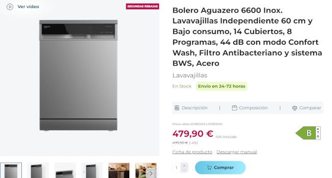 calificacion energetica bolero aguazero 6600