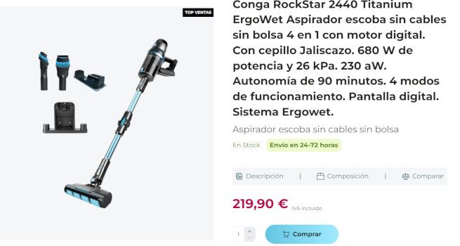 conga rockstar 2440 titanium ergowet precio ofertas black friday 2023