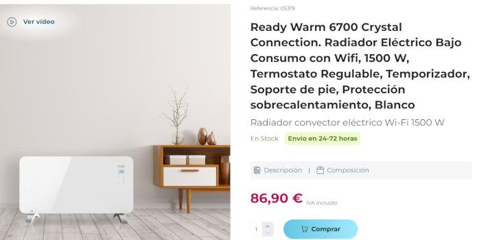 ready warm 6700 Crystal Connection acabado en blanco precio oferta
