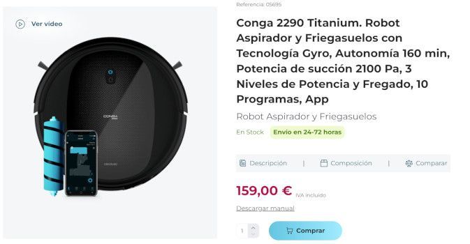 robot aspirador conga 2290 titanium