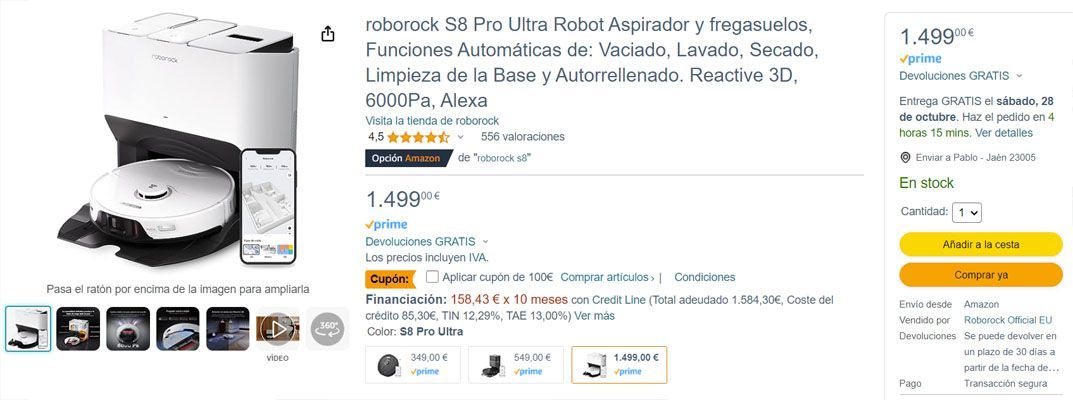 Roborock S8 Pro Ultra, oferta amazon black friday 2023