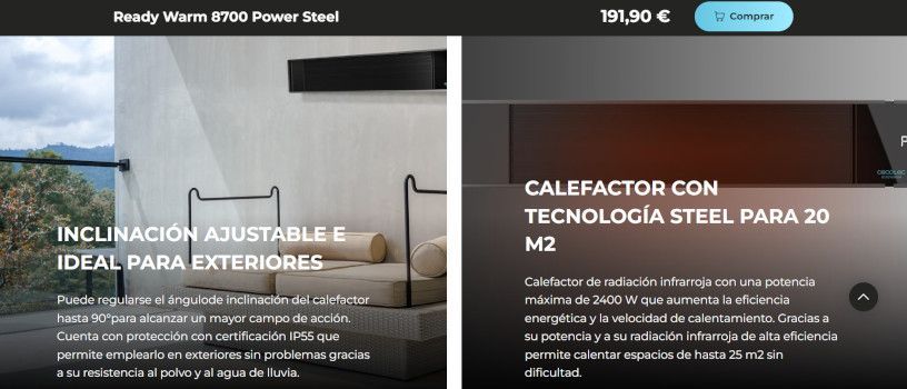 readywarm 8700 power steel de cecotec calefactor black friday 2023