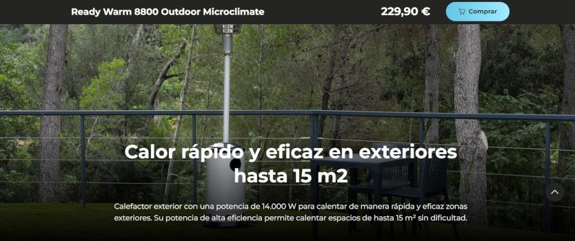 readywarm 8800 outdoor microclimate gas butano
