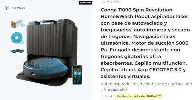 robot aspirador conga 11090 spin revolution cecotec black friday 2023