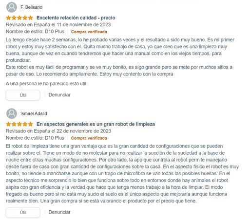 opiniones dreame d10 plus amazon